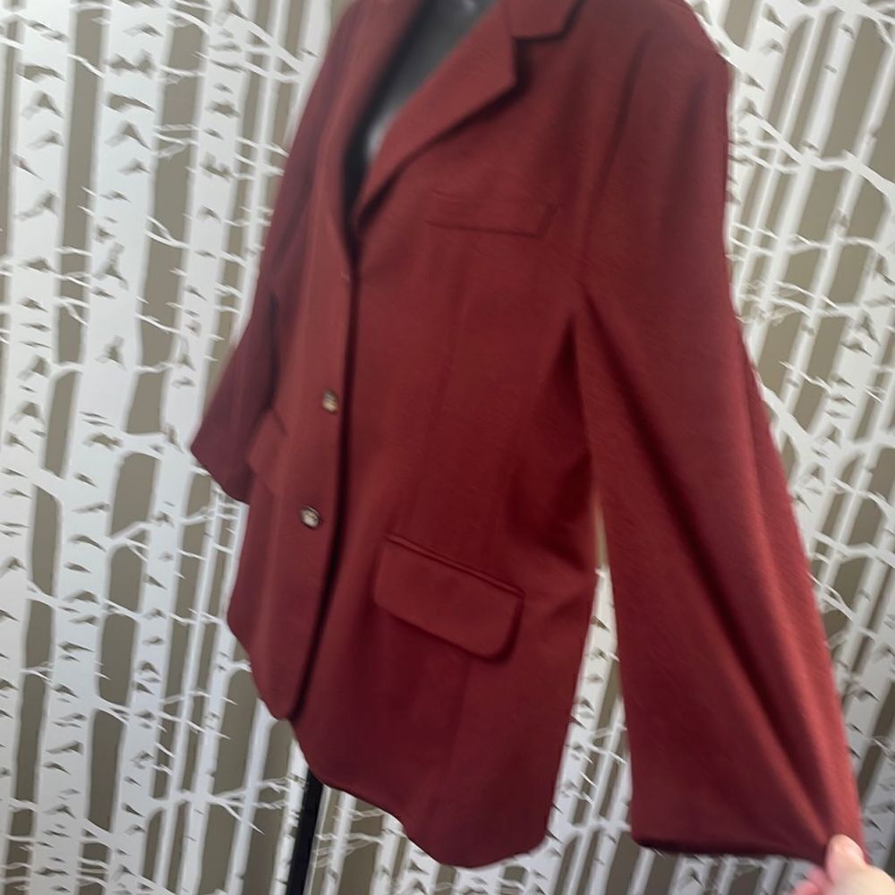 L.L. Bean Terracotta Rust Brown Wool Cashmere 3 Button Blazer sz 18R - Picture 3 of 12